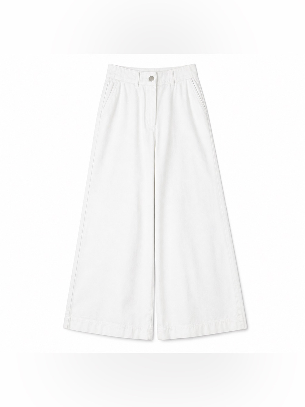 Toccin White Wide Leg Pants Size 4 High Waisted Minimalist Chic - Picture 2 of 3